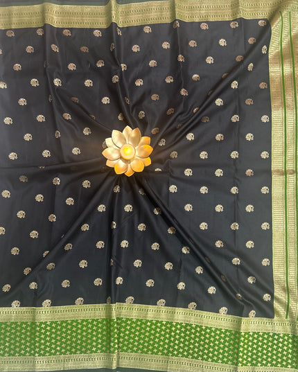 Black n green semi soft-10 silk saree