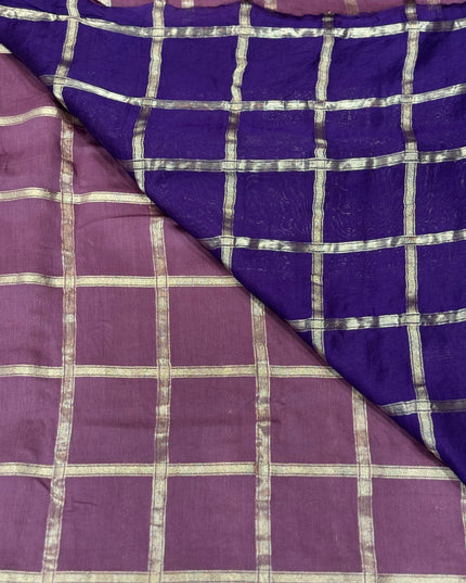 Lite wine soft tussar crepe checks  saree
