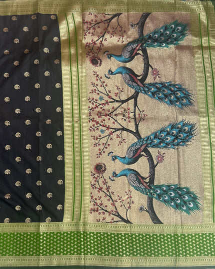 Black n green semi soft-10 silk saree