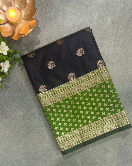 Black n green semi soft-10 silk saree