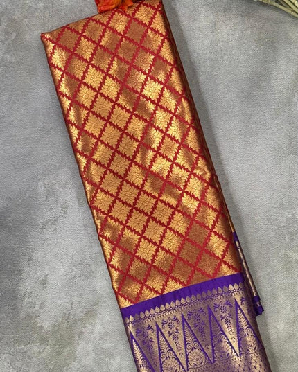 Red brocade semi kanchi-08 silk saree