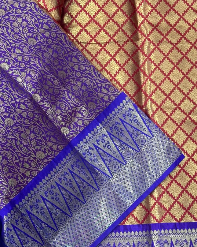 Red brocade semi kanchi-08 silk saree