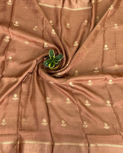 Light rust 08 jute linen saree