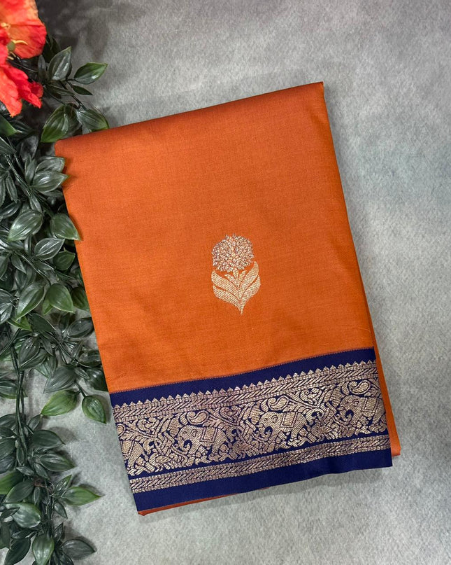 Light brown small border semi soft-10 silk saree