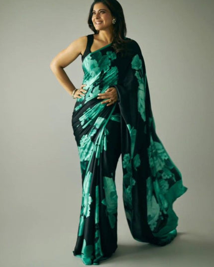Kajol satin saree