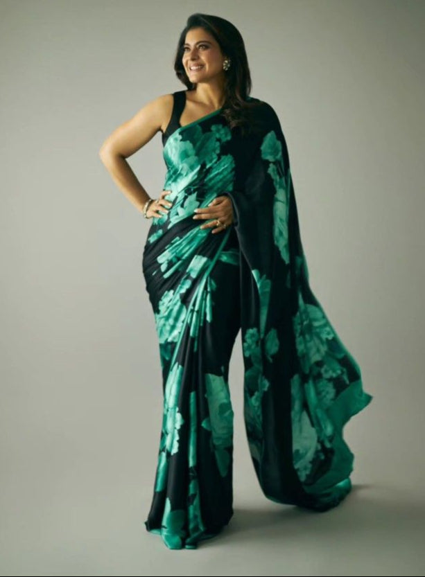 Kajol satin saree